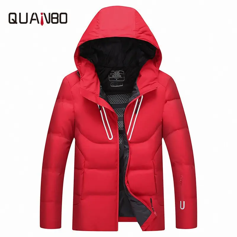 2019 winter new down jacket men's bread service Young student snow warm coat Snow white duck down hooded quality men's clothing