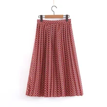 Женская элегантная плиссированная юбка с принтом, faldas mujer, эластичная талия, женские повседневные стильные летние юбки до середины икры