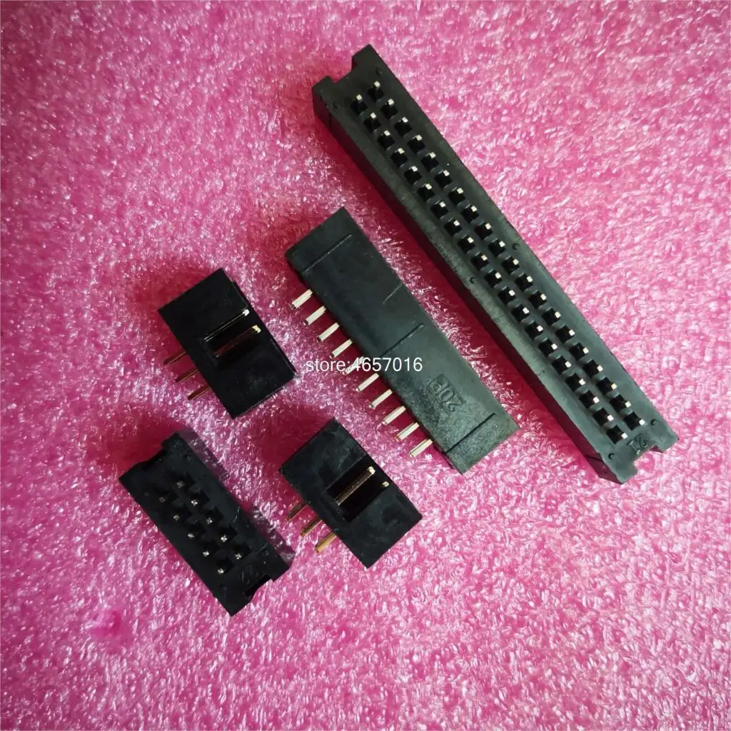 

10PCS Pitch 2.54mm DC3 6/8/10/14/16/20/26/30/34/40/50 Pin 2x3/4/5/7/13Pin Straight Male Shrouded PCB IDC Socket Box Header JTAG
