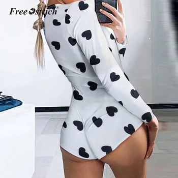 

Free Ostrich New Pattern Sexy Women Bodysuit Long Sleeve V Neck Bodycon Stretch Leotard Bodysuit Print Short Romper