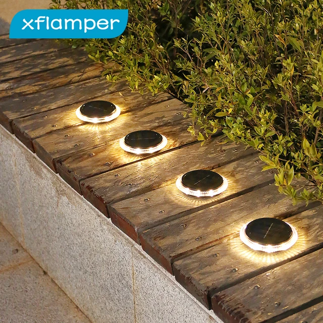 2 Csomagok Napelemes Út Könnyű Kültéri Ip65 Vízálló Táj 8 Kerti Földi Lámpa A Gyep Dekorációhoz