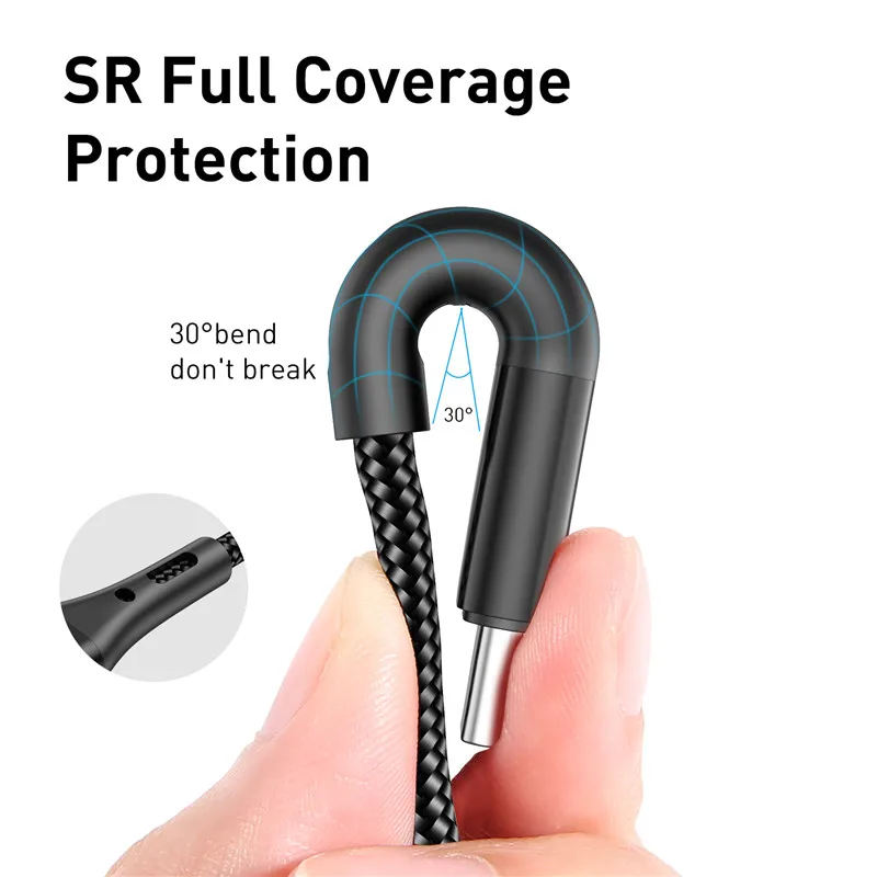 USLION 60 Вт USB Type C к кабель для Samsung Galaxy S9 Plus поддержка PD QC3.0 3A быстрой зарядки
