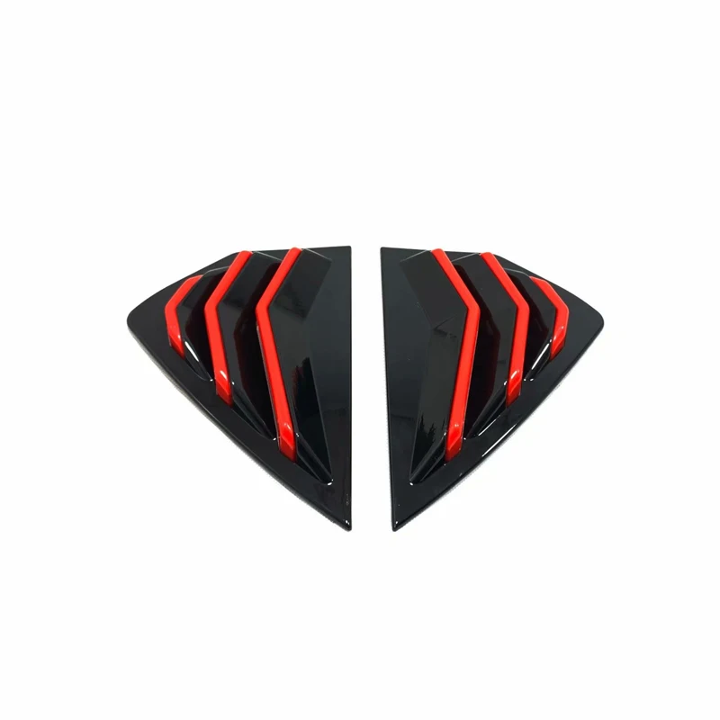 Black with red Углеродное волокно узор черная сторона после окна отделка украшения задний треугольник планки для всех-новых MAZDA 3 хэтчбек-20 - Название цвета: Black with red