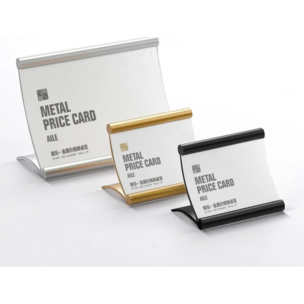 Aluminum Metal Table Sign Holder L Desk Name Card Display Stand Desktop Price Tag Frame Shelf Talker Advertising Rack Case | Дом и сад
