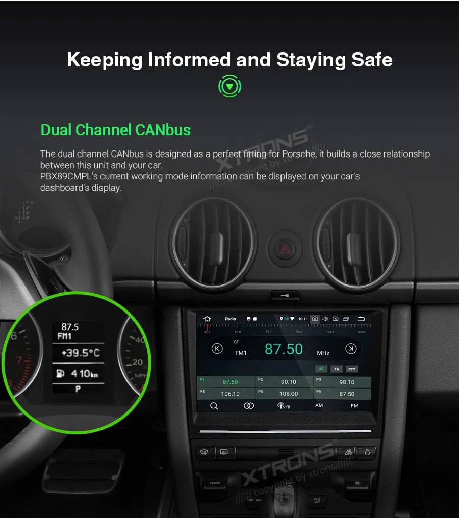Top XTRONS 8"Android 9.0 Octa Core 4GB RAM 64GB ROM Car Multimedia GPS System for Porsche Cayman 2005-2008 Boxster 2005-2012 NO DVD 20
