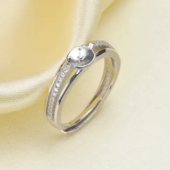 

High Quality Silver plated fittings Open Adjustable Blank Ring Settings Pearl Ring Mountings Fittings Jewellery Accessories