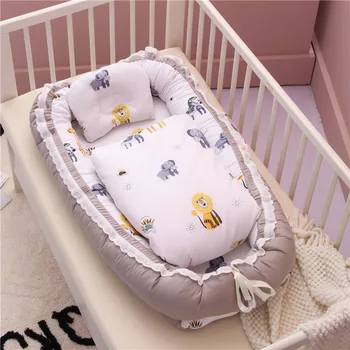 

New Babynest Newborn Baby Nest Bed Portable Crib Travel Bed Baby Nest Baby Lounge Bassinet Bumper with Pillow Cushion With Quilt