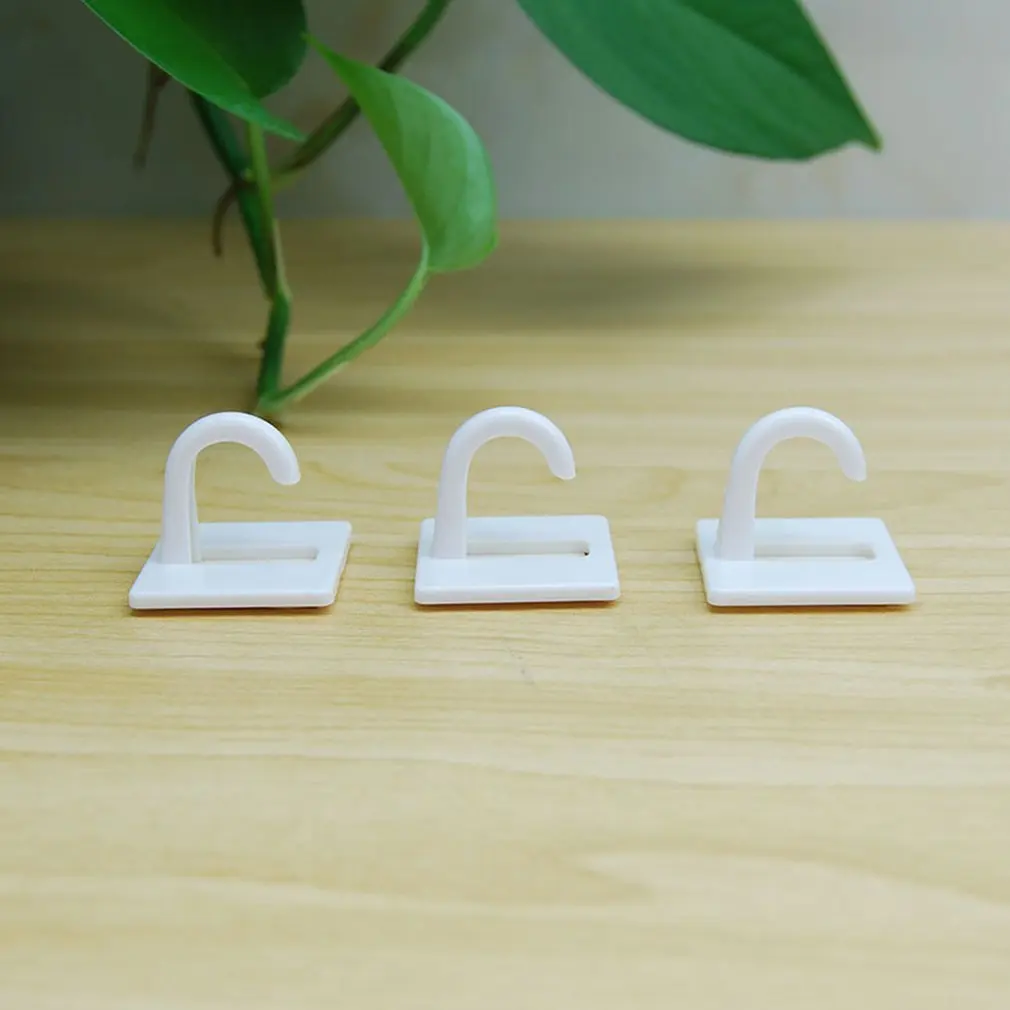 

8pcs/set White Self Adhesive Plastic Square Hook Small Wall Mount Hanger Holder Hook for Home Kitchen Bathroom