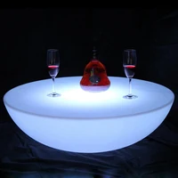 LED Illuminated Furniture, LED Bar Table, D66*H22cm, Coffee Table, Li Battery Rechargeable, Waterproof IP65, Party Event,1PC 3