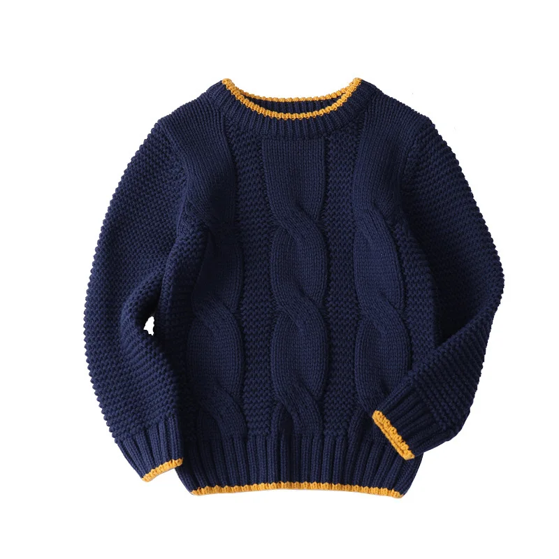 Navy Blue Осень, свитер для мальчиков, хлопковые пуловеры, вязаные детские свитера для маленьких мальчиков, зимняя Рождественская одежда для детей 4, 6, 8, 10, 11 лет - Цвет: Navy Blue