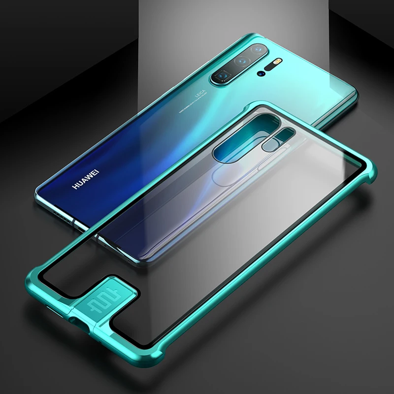 Модный чехол для huawei P30/Pro 9h твердость прозрачное закаленное стекло и Алюминиевый металлический слайдер для huawei P30 Pro тонкий жесткий