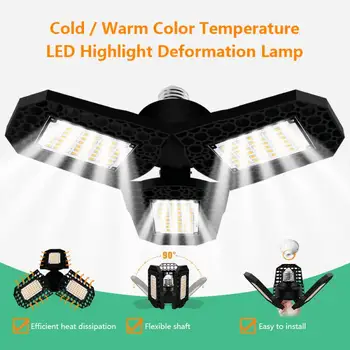

LED Garage Light Deformable Ceiling Light Indoor for Garage Workshop Industrial Lighting E27 UFO LED light bulb 20W 30W