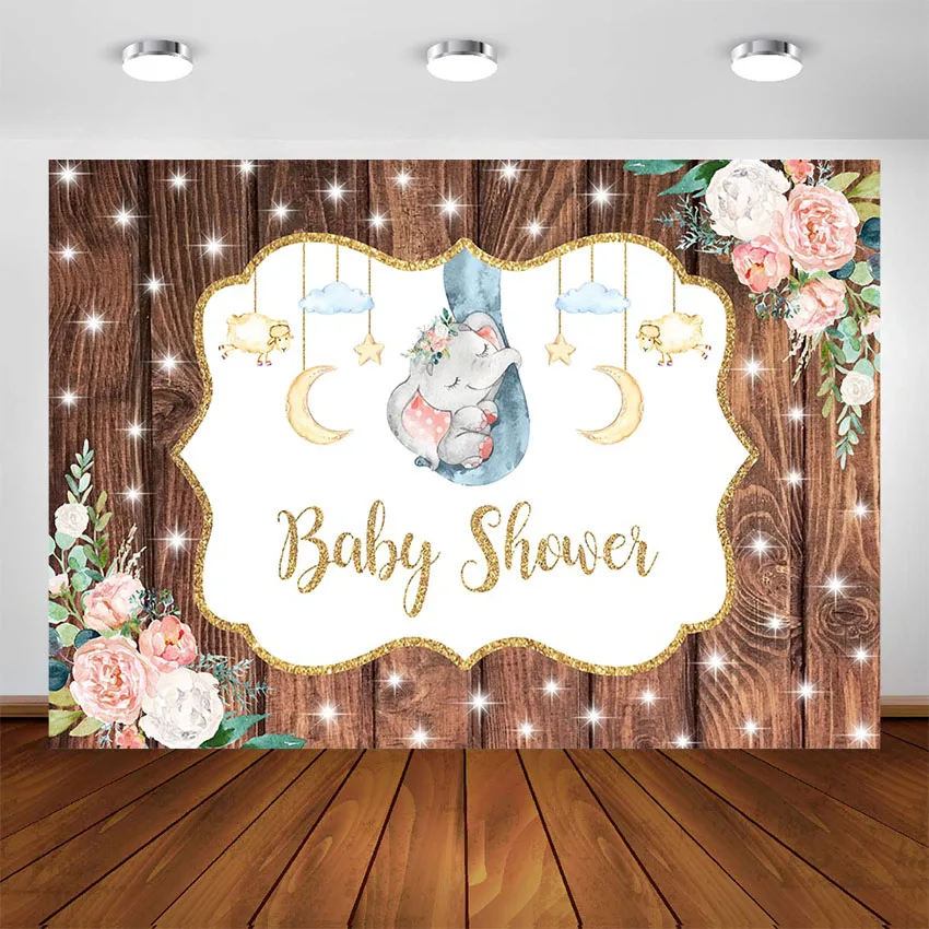 rustic baby shower backdrop