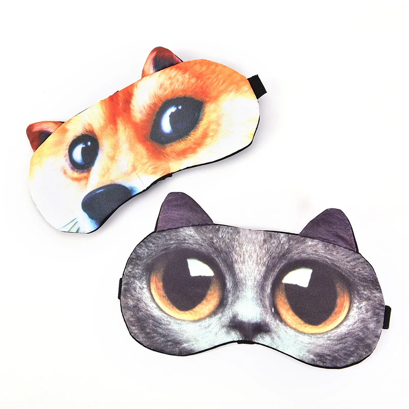 Cotton Cat Dog Sleeping MASK Soft Blindfold Eyepatch Women Men Sleep Eyeshade Eye Cover Cute Sleep Mask Eyeshade Cover Eye Mask