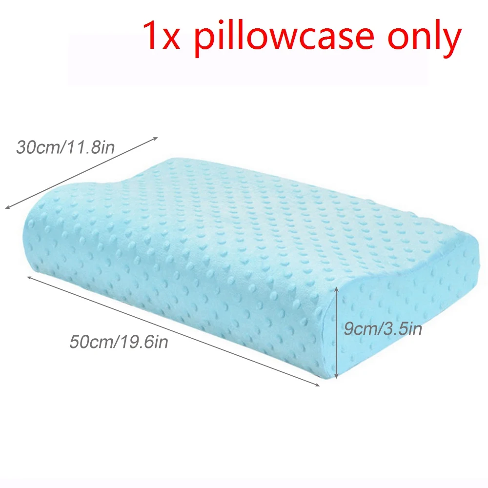 blue pillowcase Подушка с эффектом памяти, массажер, Ортопедическая подушка, латексная подушка для шеи, для волокна, медленный отскок шейки, забота о здоровье, подушка с эффектом памяти - Цвет: blue pillowcase