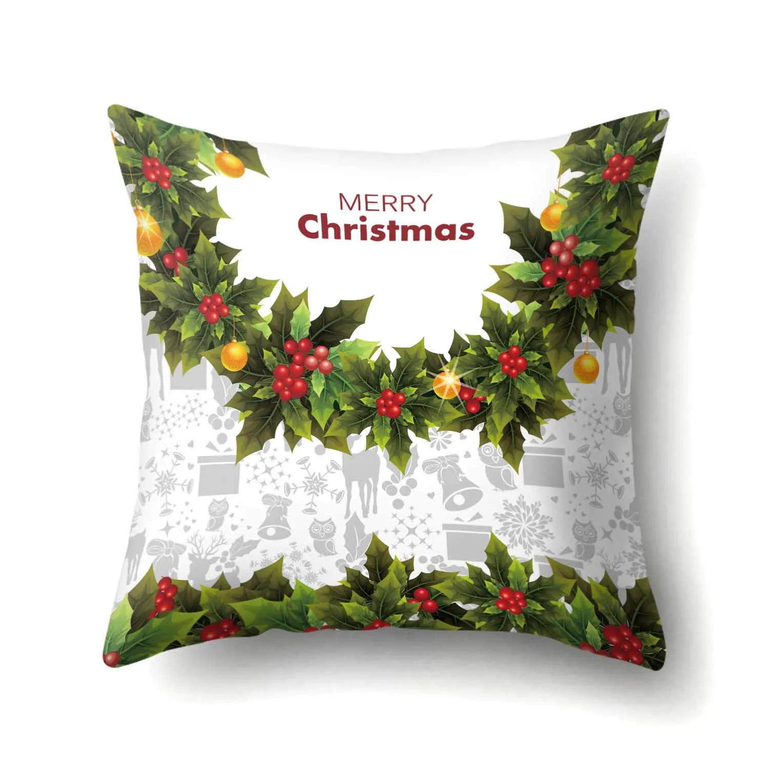 Рождественская наволочка для подушки с рисунком снежинки 45*45 см, наволочка из полиэстера, декоративная наволочка, Новогодний Декор для дома 40543