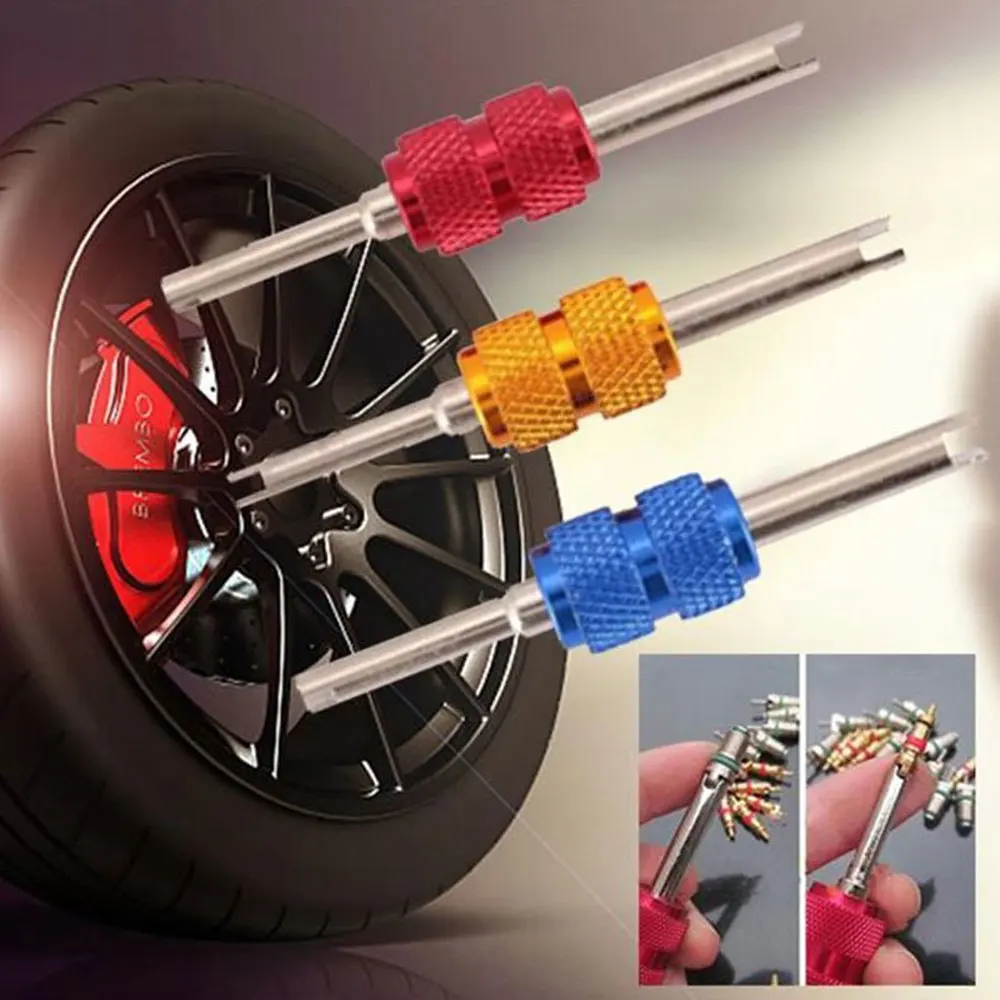 DSYCAR Aluminum Alloy Car Auto A/C Air Conditioning Valve Core Remover Tool Wrench Screwdriver Stem Remover Tire Repair Install