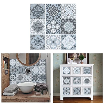 

10Pcs Mediterranean Style Wall Sticker Waterproof Adhesive Home Decor