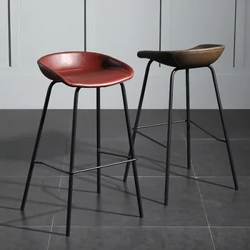 

Nordic Retro Bar Chair Guitar Stool Single Play High Stool Fashion Creative Designer Cafe Cash Register Chair