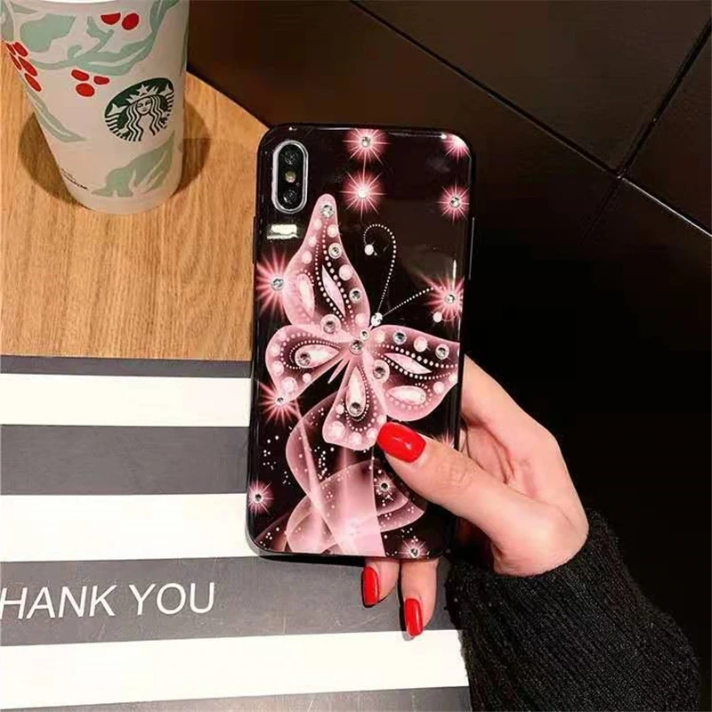 For iPhone 11 Case Bling Flash Diamond Style Glitter Dream Butterfly Cover Phone 8s 7s 6s | Мобильные телефоны и