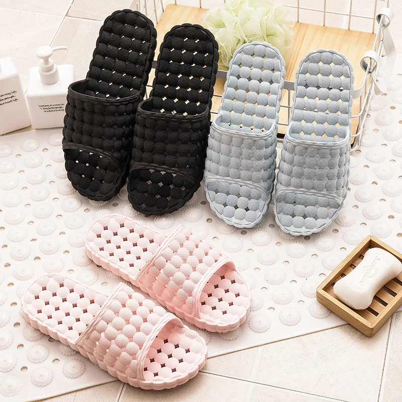 

Plastic Home Bathroom Slippers Student Rain Boots Hollow out Anti-slip Household Slippers Hotel Bath Water Leakage Sandals