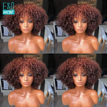 

Lace Front Human Hair Wigs Bangs For Women Pre Plucked Brazilian Remy Hair 99J Burgundy Afro Curly 13X6 Lace Front Wig 150%