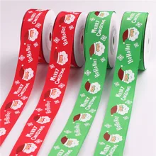 10 jardas/9 medidores/fita de impressão do rolo 2.5 cm fita dupla-face linha de impressão com fita de natal decoração presente ribbo