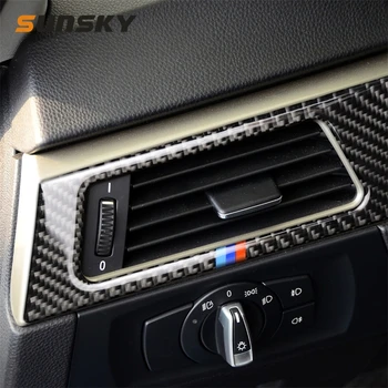 

Three Color Carbon Fiber Car Left Air Outlet Panel Decorative Sticker for BMW E90 E92 E93 2005-2012