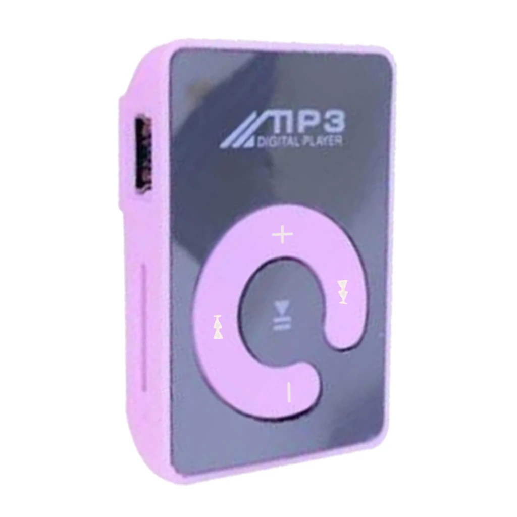 Pink Мини mp3-плеер с зеркальным зажимом Портативный модный спортивный USB цифровой музыкальный плеер для MicroSD TF карты медиа mp3-плеер перезаряжаемый - Цвет: Pink