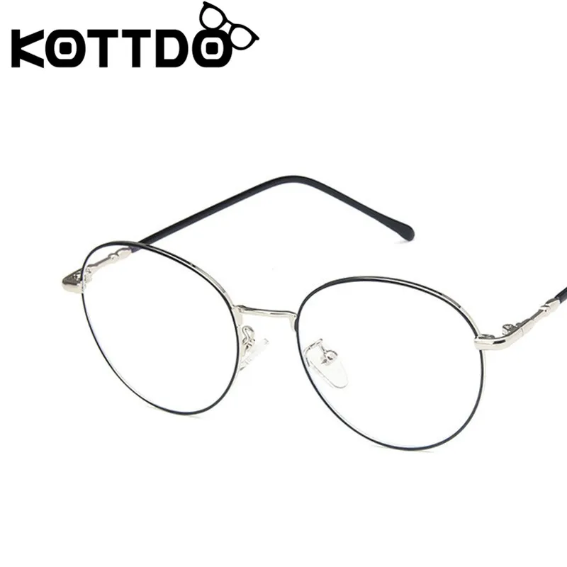 KOTTDO, Ретро стиль, анти-синий светильник, оправа для очков, женские классические круглые очки, оправа для мужчин, металлическая оправа для очков