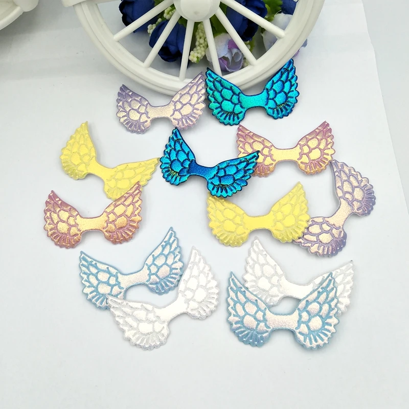 20pcs Mixed Padded Shiny/Glittered Angel wing Shape Appliques For Kid DIY Patch And Baby Headwere Accessorie - Цвет: Mixed