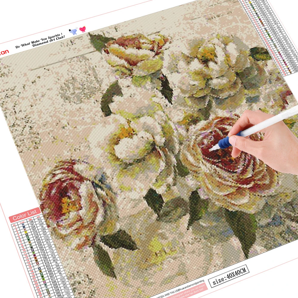 HUACAN Алмазная Цветочная мозаика 5D DIY Алмазная Картина Вышивка крестом картина Стразы розы из бриллиантовой вышивки