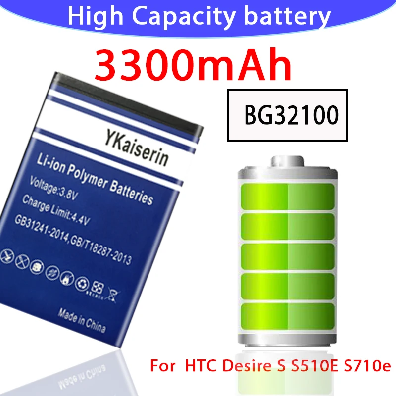 New NEBG32100 3300mAh Battery For HTC G11 Incredible S G12 G15 Desire S510E S710e S710D C510e | Мобильные телефоны и