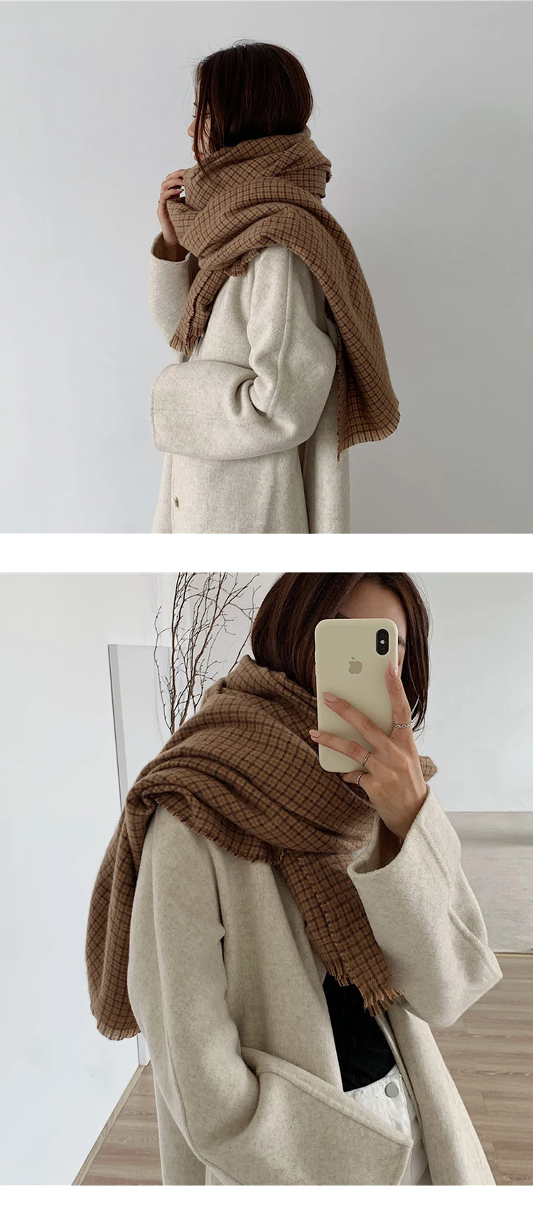 H977d1e2625cb4b739c69b4be01be0e0fP Winter Preppy Vintage Scarf Women Men Imitation Cashmere Plaid Scarves Warm Hijab Mujer Bufandas Stoles Wrap Shawl Mallzona