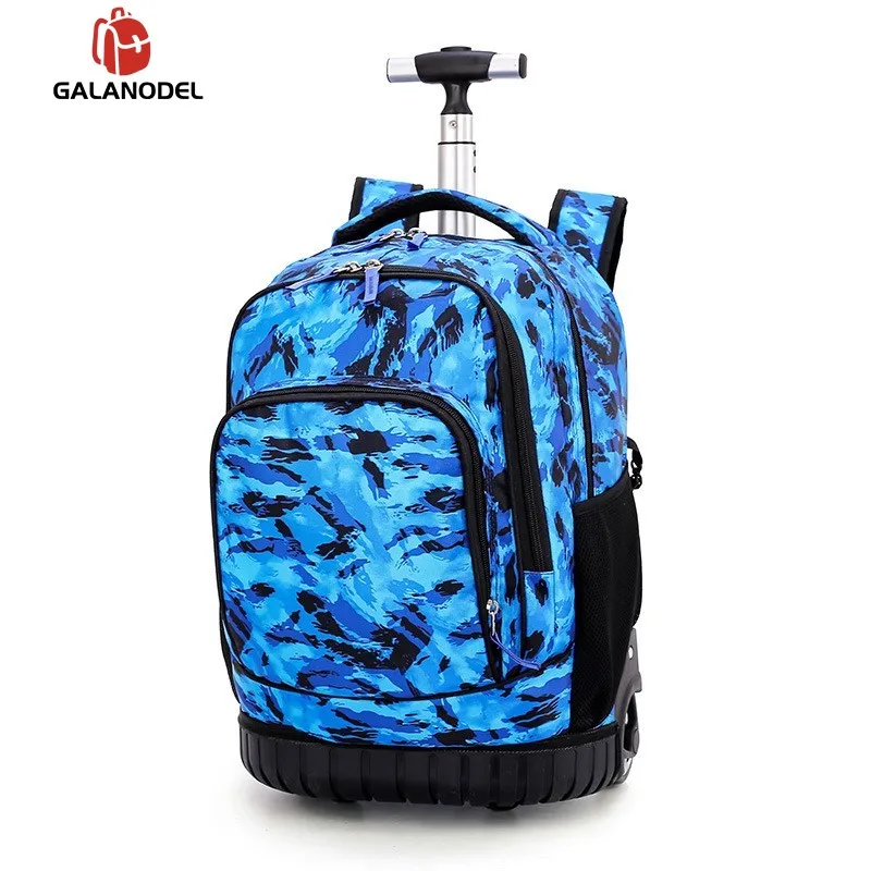 Rolling Backpack9 18 дюймов рюкзак для путешествий, школьные рюкзаки на колесиках, школьный рюкзак для подростков, мальчиков, детская школьная сумка с колесиками - Цвет: Rolling Backpack9