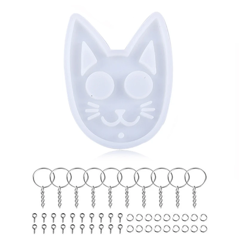 

Crystal Epoxy Resin Molds Cat Keychain Pendant Silicone Mold DIY Resin Art Crafts Polymer Clay Jewelry Making Tools Set