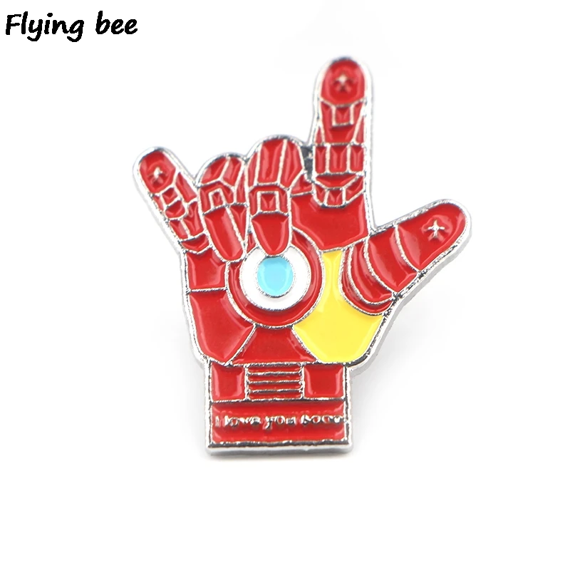 20 шт./лот Flyingbee Love your three тысяча рук Мужская брошь и булавка эмалированный отворот булавка значки броши для друзей X0431