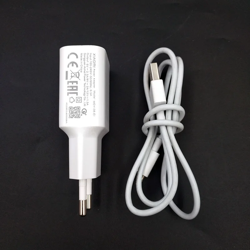 Оригинальное Xiaomi mi 6 быстрое зарядное устройство EU адаптер питания mi cro кабель для Red mi 7 4A 4X5 5A type C кабель для mi 9T pro 9 SE Red mi CC9 - Цвет: EU add micro cable