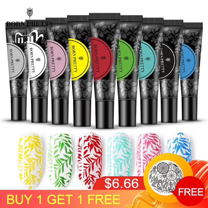 

BORN PRETTY Nail Stamping Gel Polish Set 8ml Stamp Print Oil UV Gel varnish Soak Off Varnish for Nail Art Stamping Plate