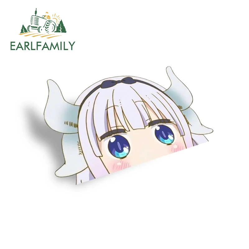 EARLFAMILY 13 см x 8 6 для Miss Kobayashi Peek автомобильные аксессуары наклейки граффити аниме