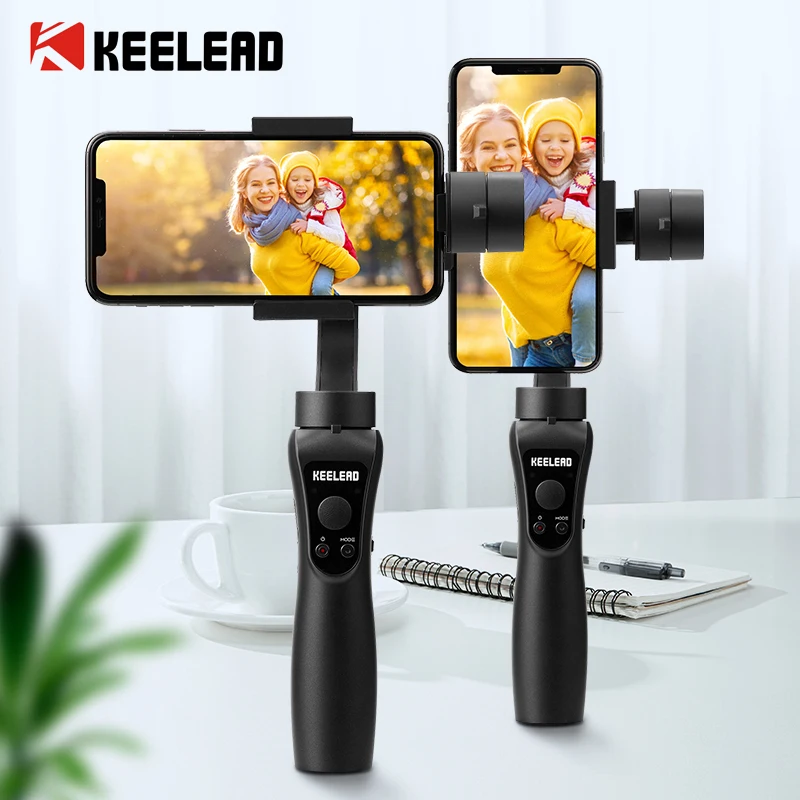 KEELEAD 3-Axis Handheld Gimbal Stabilizer For Smartphone Action Camera Gopro Video Record Vlog Live Selfie Stick Focus Pull Zoom