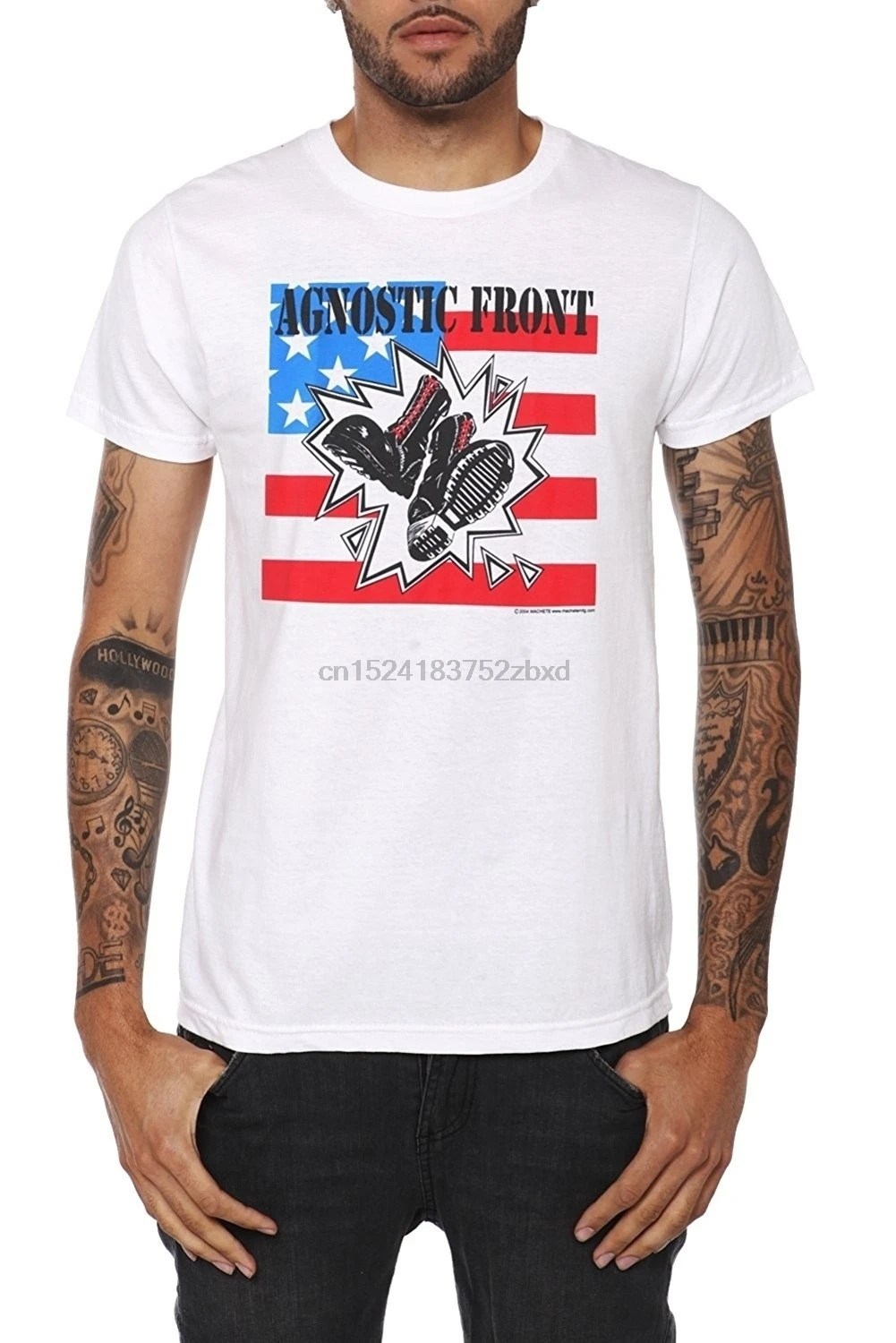 

Fashion Men's T-Shirt Agnostic Front Boots T-Shirt Men Funny T-Shirts Men's Gifts