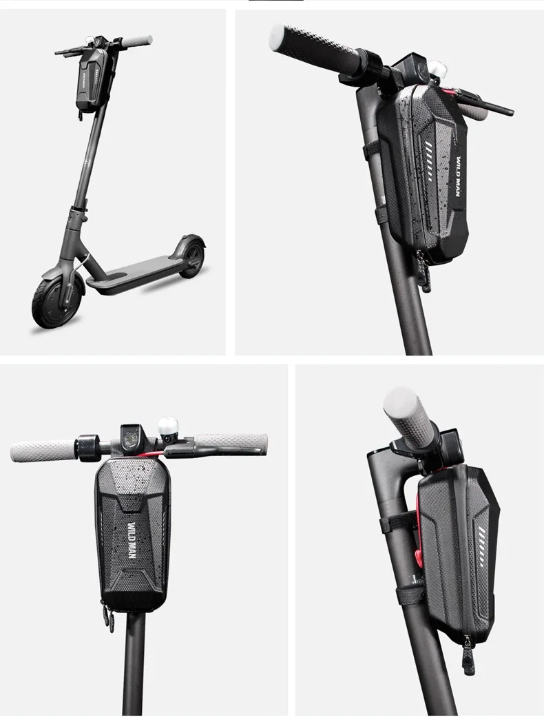 

Balance electric scooter bicycle Black EVA PU handlebar bag waterproof large storage mobile phone keys wallet organizer pouch