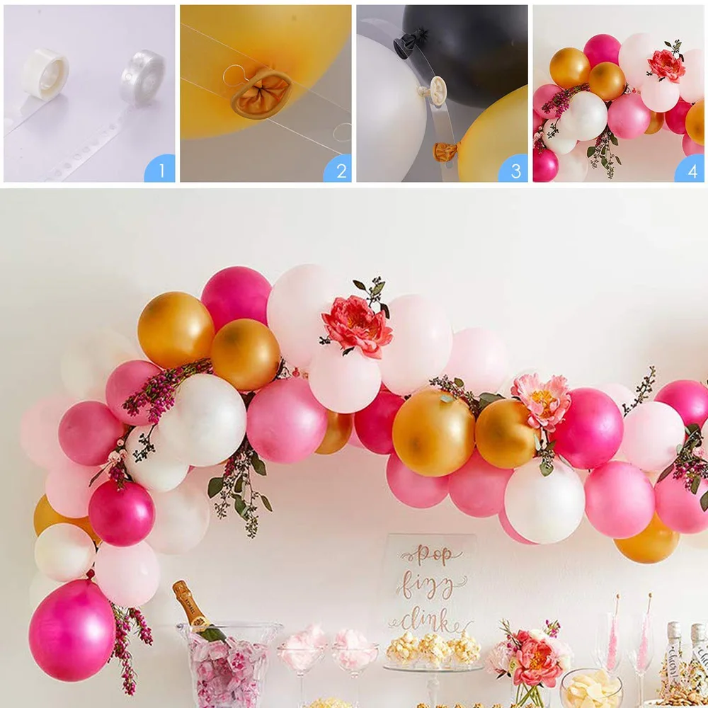 

5X Double-hole Balloon Chains+5X Balloon Spots Balloon Kit For Wedding Engagement Children's Day Anniversary