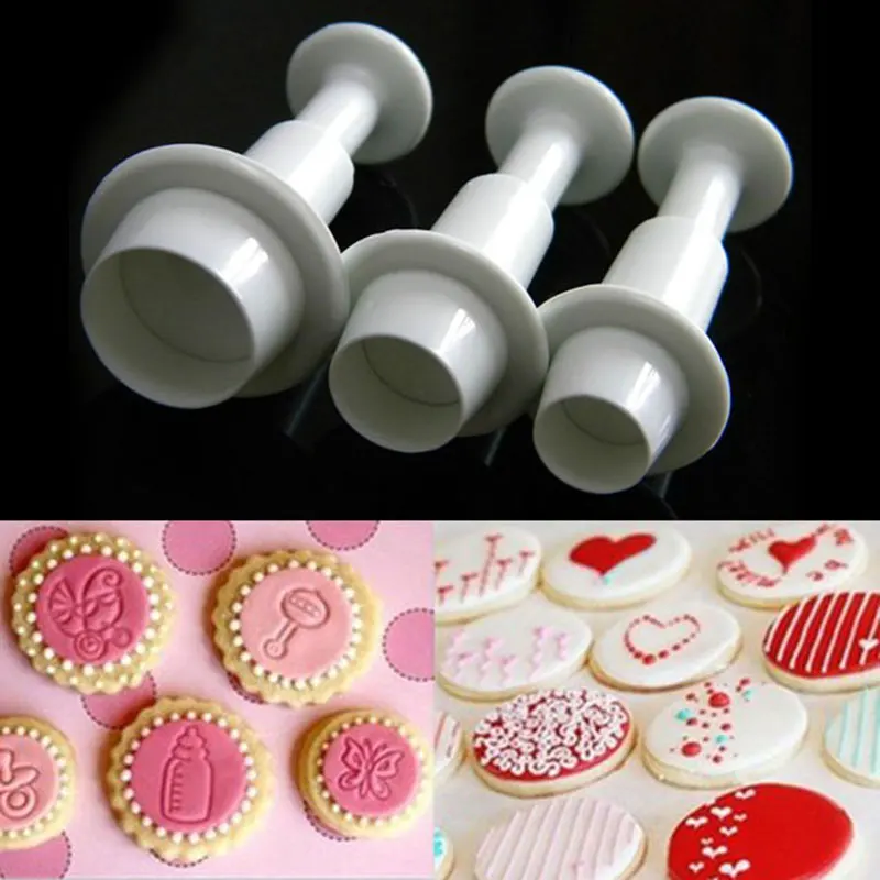 3pcs circular Форма для выпечки, помадка для кухни, подарки для выпечки кексов, кексов, набор для украшения кексов, Декор, резинка, паста, кекс, лайнер, набор, сахар, ремесло - Цвет: 3pcs circular