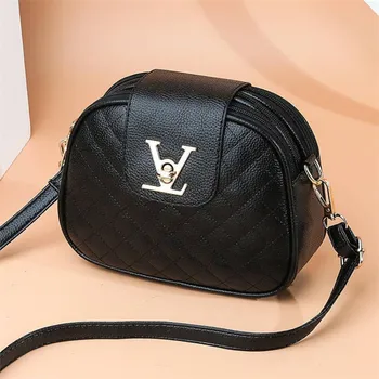 

2020 New Women's Black Shoulder Bag Slant Straddle Bag Women's Cross Body Bag Fashion Small Square Bag Personality Handbag