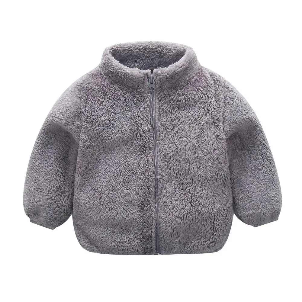 gray Модные детские пальто, милое плотное пальто с капюшоном на молнии для маленьких мальчиков и девочек, теплая верхняя одежда - Цвет: gray