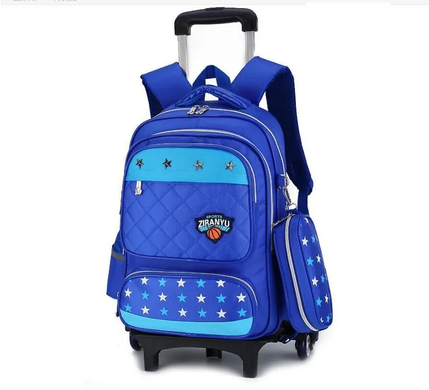 

Children Trolley School Bag Backpack with Wheels Child Wheeled School Bag for Grils Kids Rolling Schoolbag Student Backpacks