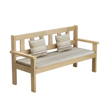 

Outdoor carbonized anticorrosive park leisure chair double three living room solid wood backrest balcony sofa