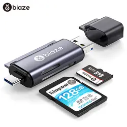 Biaze USB-C кардридер USB 2,0 Micro SD TF карты OTG карта памяти адаптер для ПК ноутбук телефоны Тип C Micro USB SD кардридер